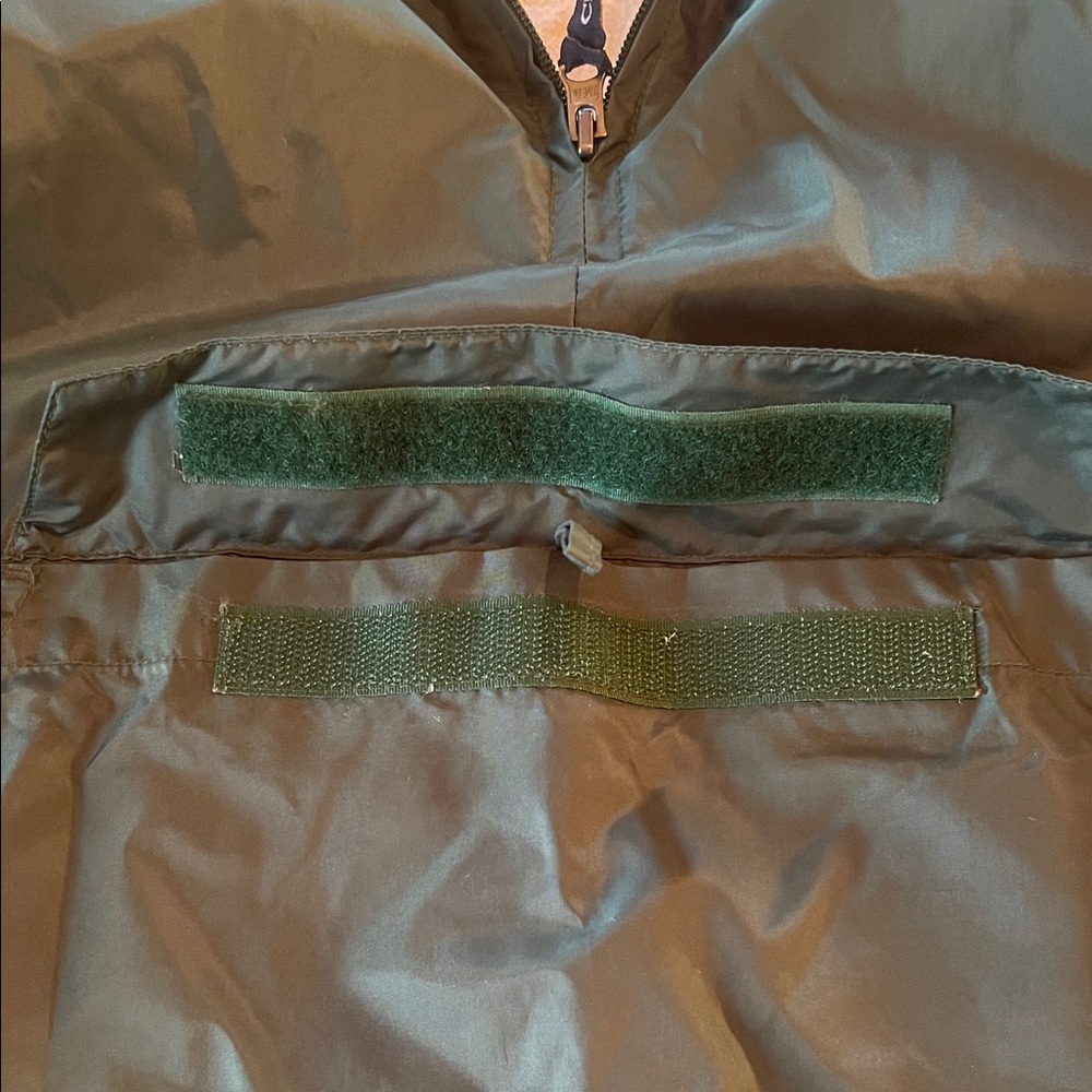 Unisex Dark Green Hooded Pullover Windbreaker Jacket. Sz L. - Picture 10 of 15
